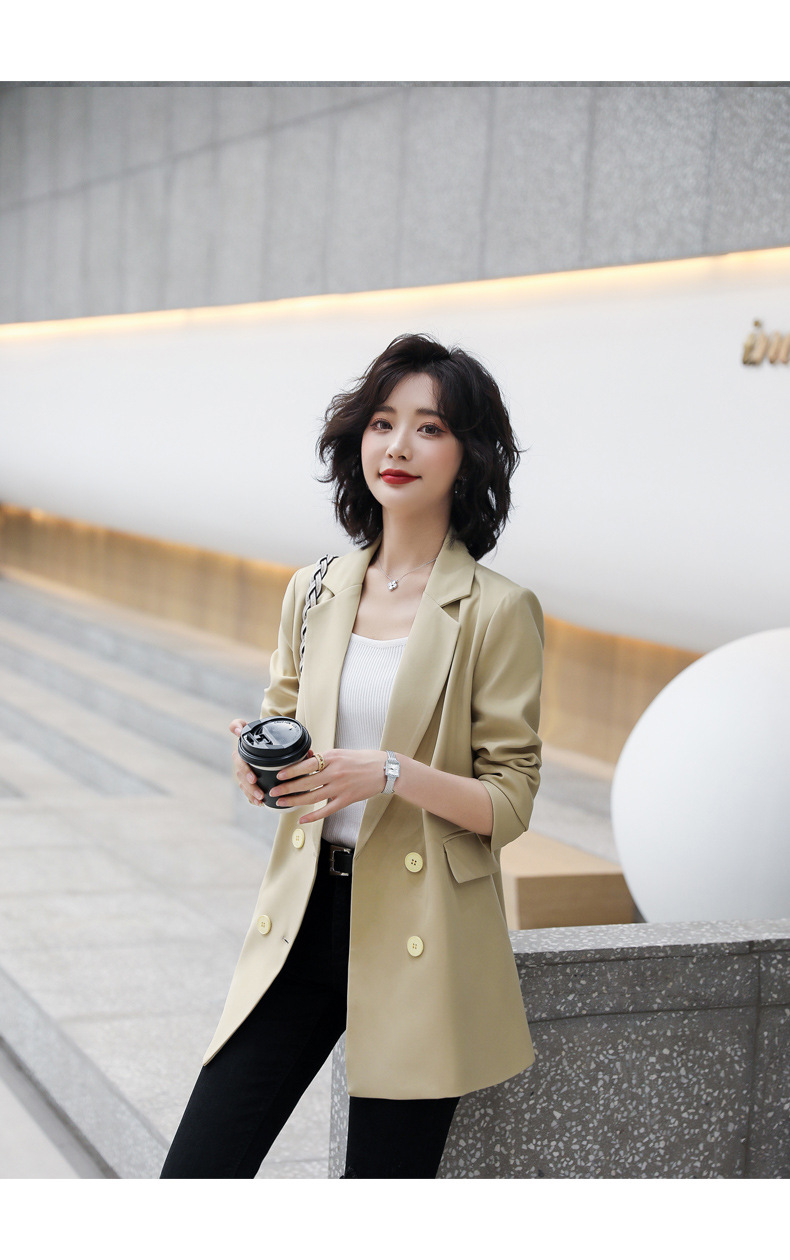 rosuya女士短外套 rosuya小西装女装2021秋季新款时尚气质纯色西服