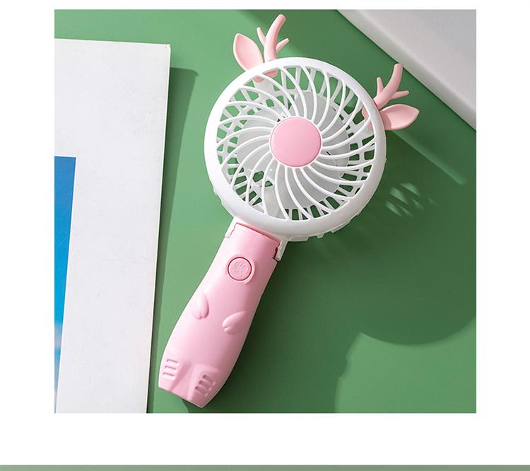 充电迷你风扇可爱小鹿手持风扇学生便携随身桌面静音可折叠扇