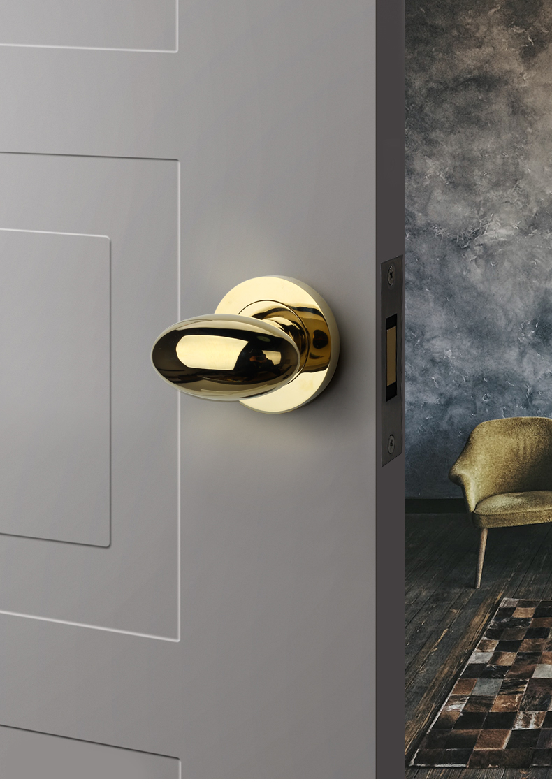 敬平隐形门锁合页室内背景墙单面暗锁黑色门把手家用球形蛋型通用锁具