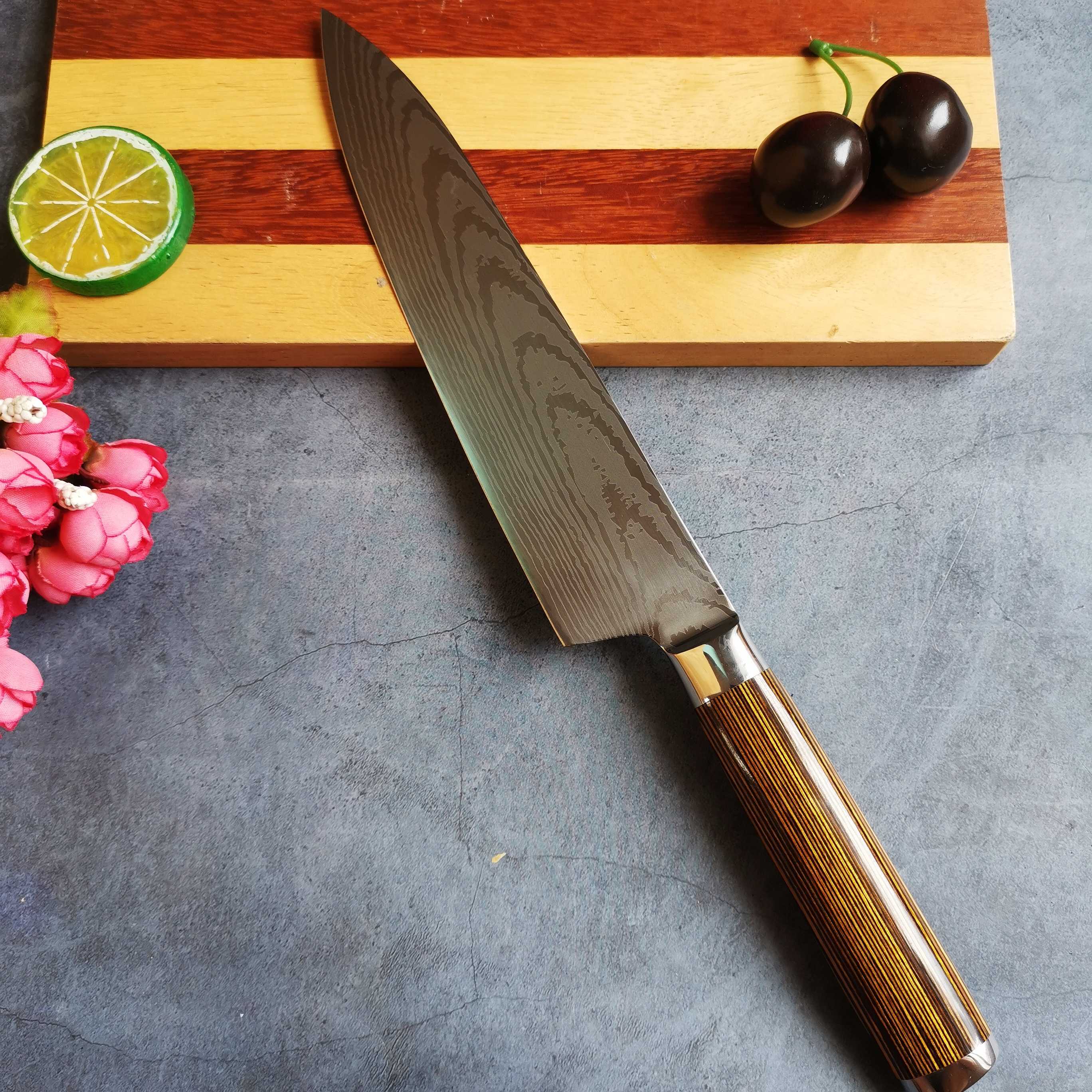 haoyangdao大马士革纹专业切肉刀日式切片料理刀主厨师刀家用水果刀