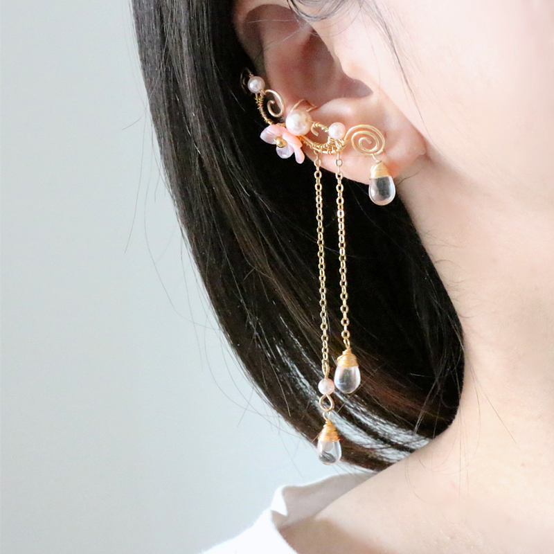 浅浅の手作原创手作唯美汉服古风精灵耳饰耳骨夹夸张耳饰无耳洞 jimi