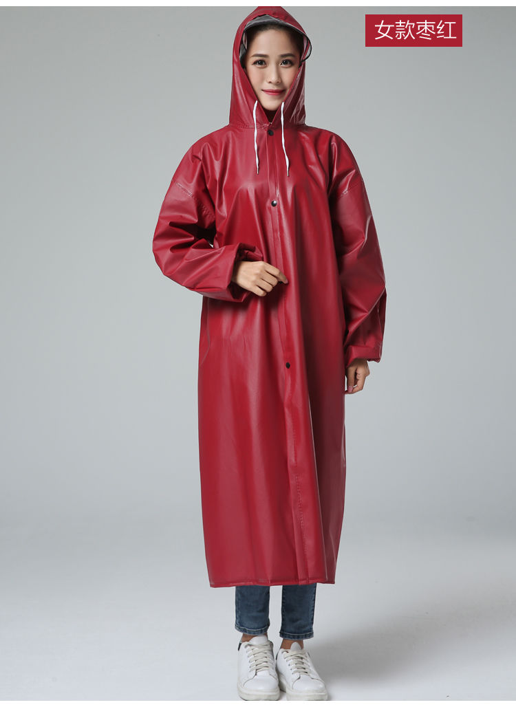 彩色针织布连体长款雨衣长衣加厚男女成人户外风衣大褂雨披