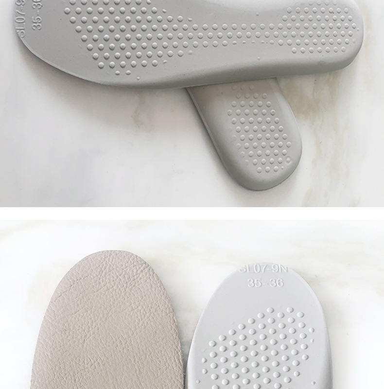 乳胶鞋垫加厚超软减震增高真皮透气吸汗防臭女军训久站不累神器浅灰色