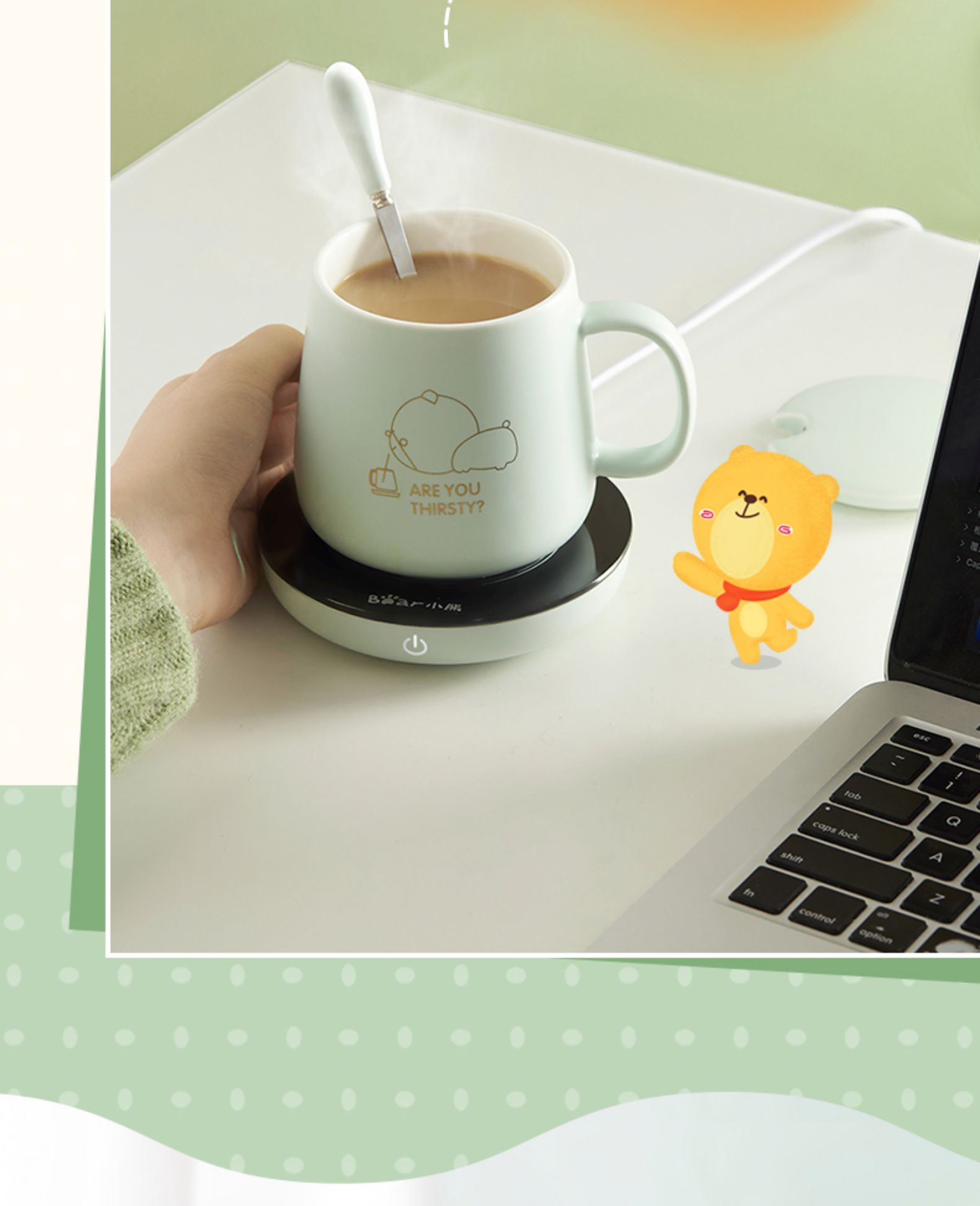 暖暖杯小熊电热杯垫恒温加热器热牛奶家用暖饮55度保温底座多功能办公