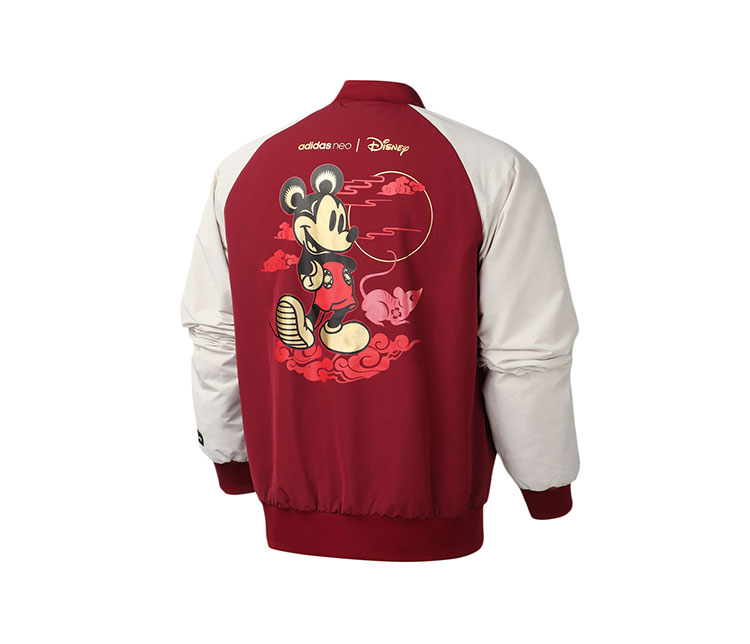 adidas阿迪达斯neo男服2020新款运动服新年款鼠年米奇棉服ge7776