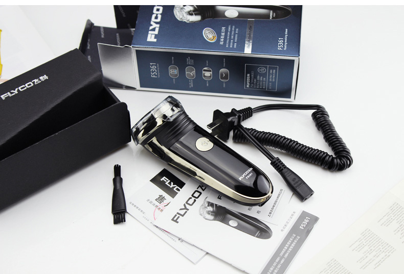 飞科flyco剃须刀电动充电式男士胡须刀水洗刮胡刀fs361黑色