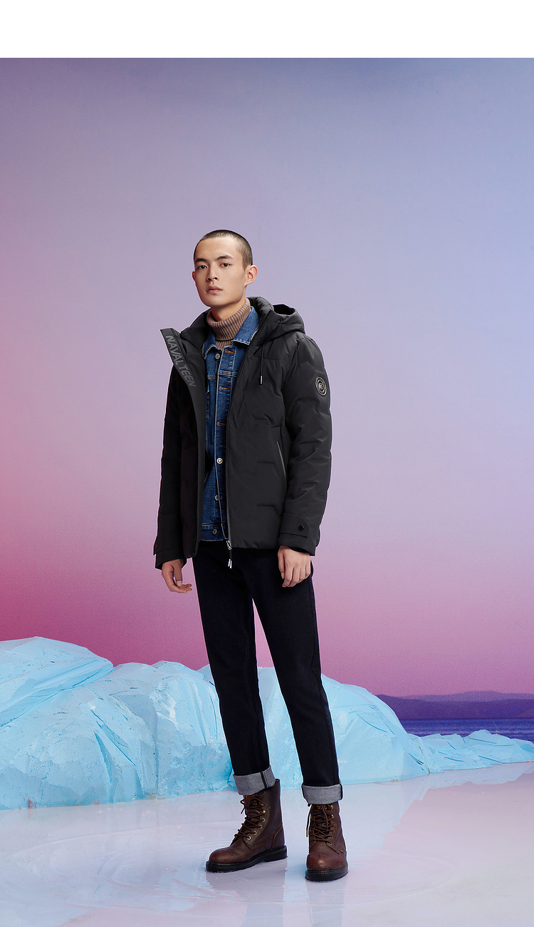 hla海澜之家时尚带帽款羽绒服2020冬温暖舒适简约羽绒外套男hwrad4q