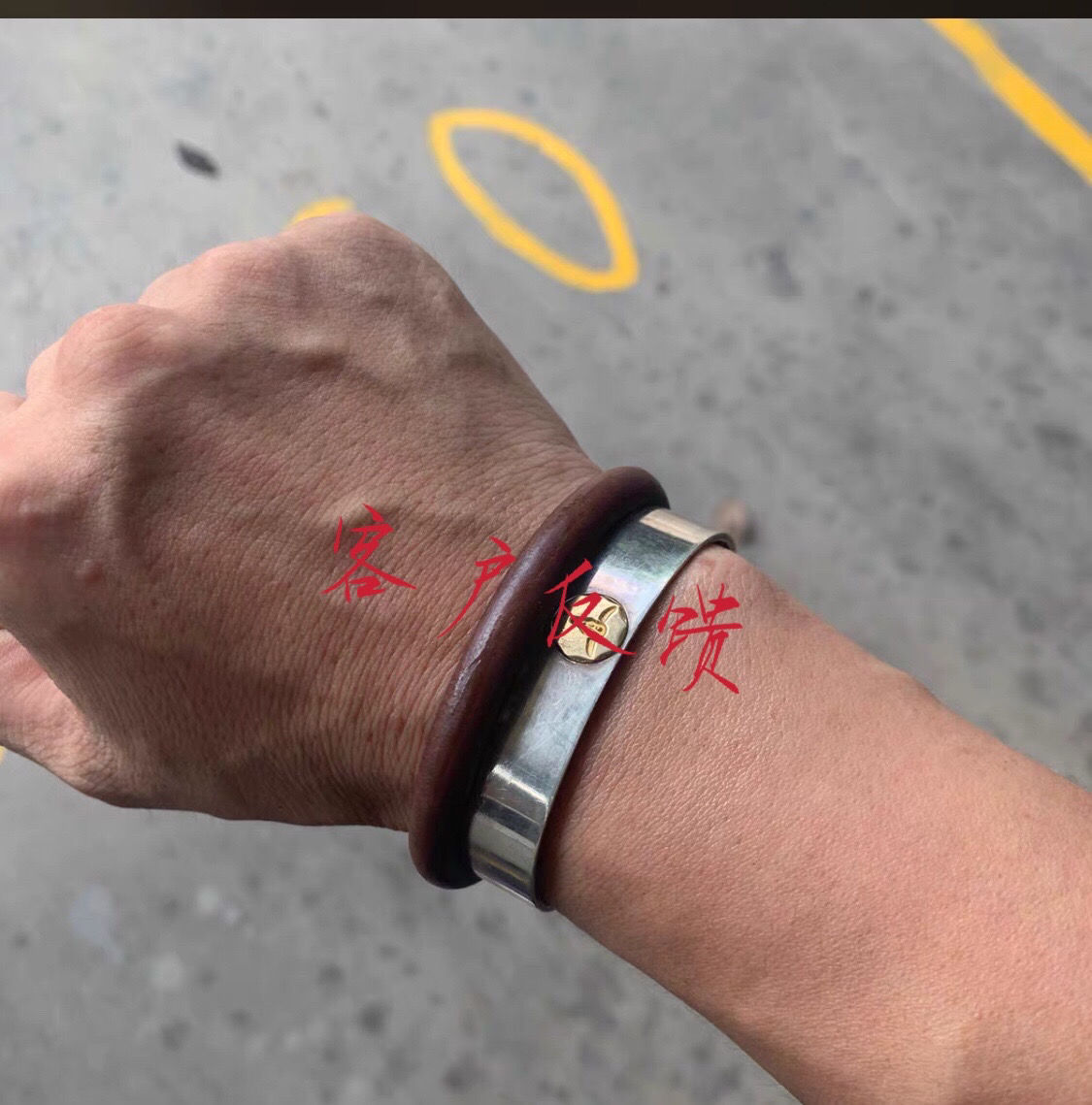 goros一生之环牛皮手环复古养色牛皮手镯高桥吾郎情侣潮流s码135155铜