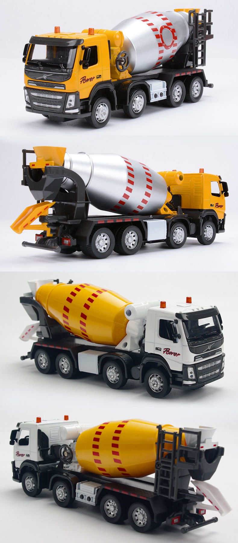 混凝土搅拌车玩具模型水泥罐车滑行工程车合金铲车儿童玩具车男孩