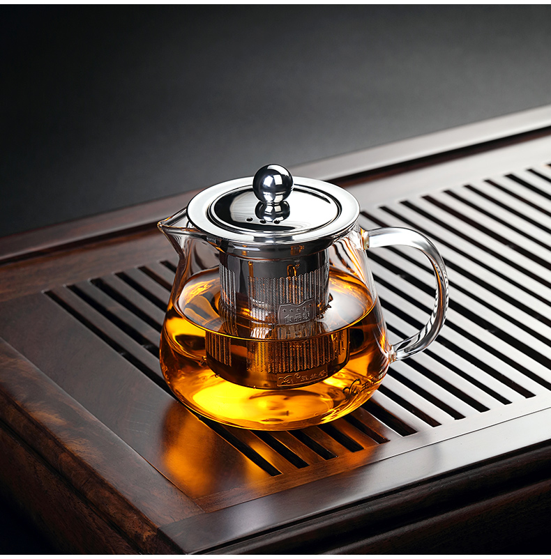 玻璃泡茶壶过滤冲茶器家用茶具套装加厚耐热玻璃花茶壶泡茶器jingping