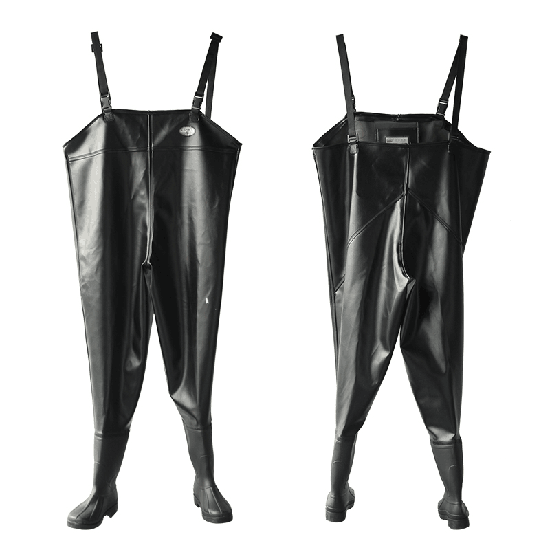 军绿40cm35插秧靴男女钓鱼户外鞋超高筒下水裤捕鱼鞋连体过膝齐腰软底