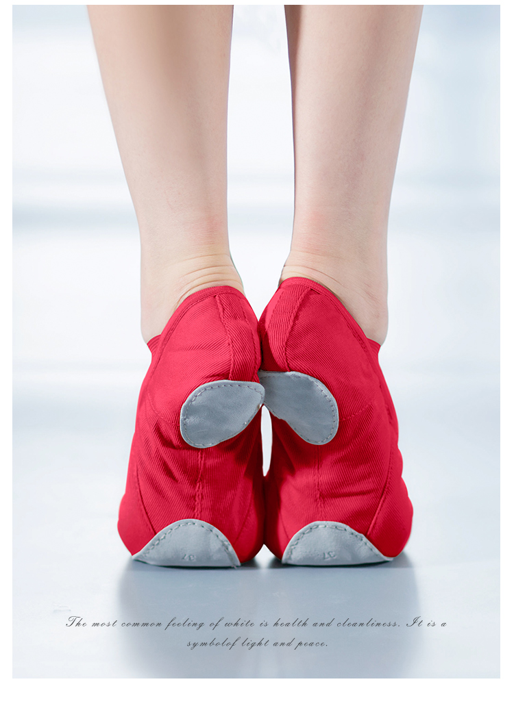 鞋女软底练功鞋红色形体鞋儿童女童猫爪鞋芭蕾舞鞋 大红尺码偏小建议