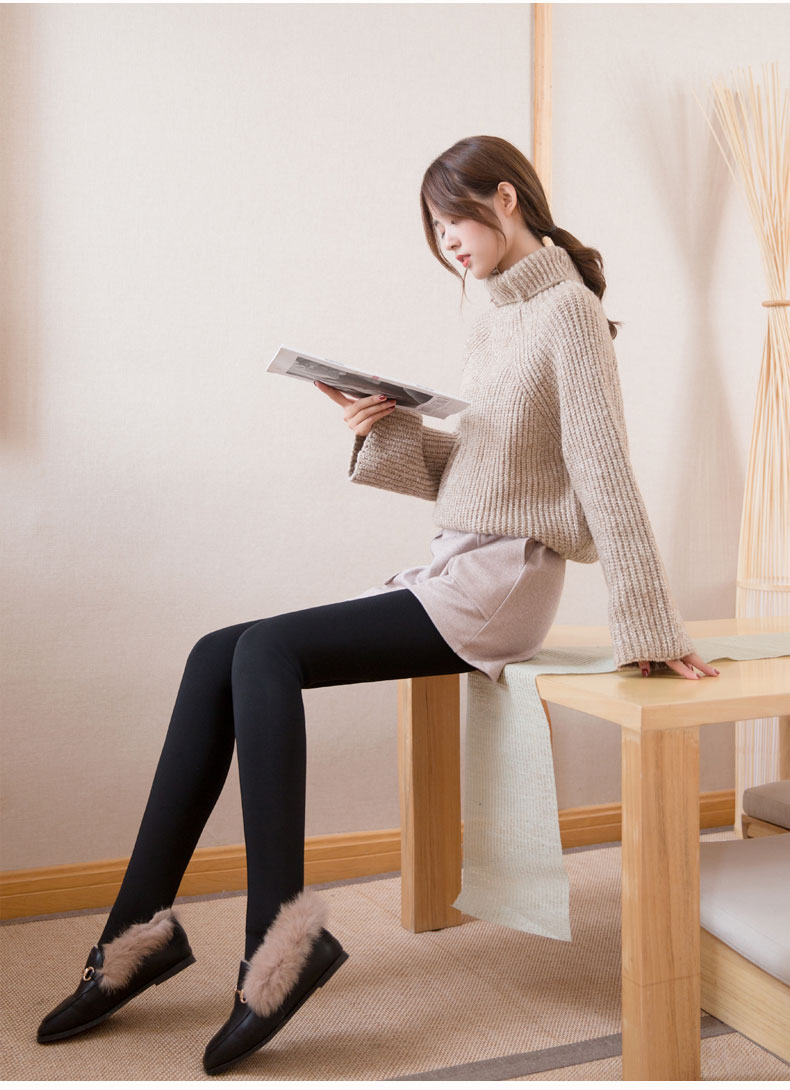 光腿神器女秋冬季裸感保暖秋裤透肤一体加绒加厚棉裤袜外穿打底裤