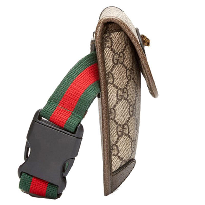 【直营】古驰(gucci)高级人造帆布虎头腰包胸包 男女通用