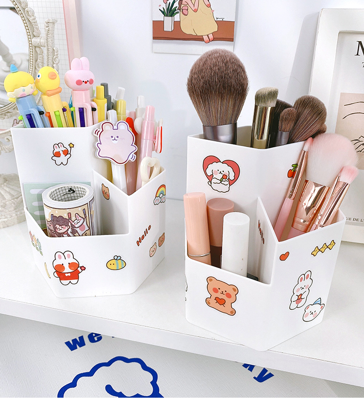 希杰狮王可爱笔筒学生办公室桌面多功能创意时尚网红笔桶儿童文具收纳