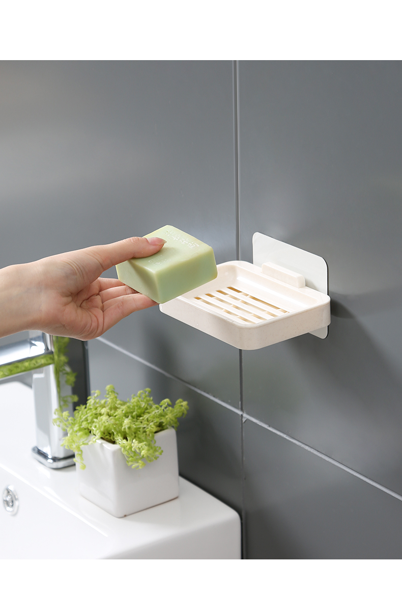 三维工匠免打孔肥皂盒沥水壁挂式香罩香皂架浴室置物架贴墙免打孔免钉