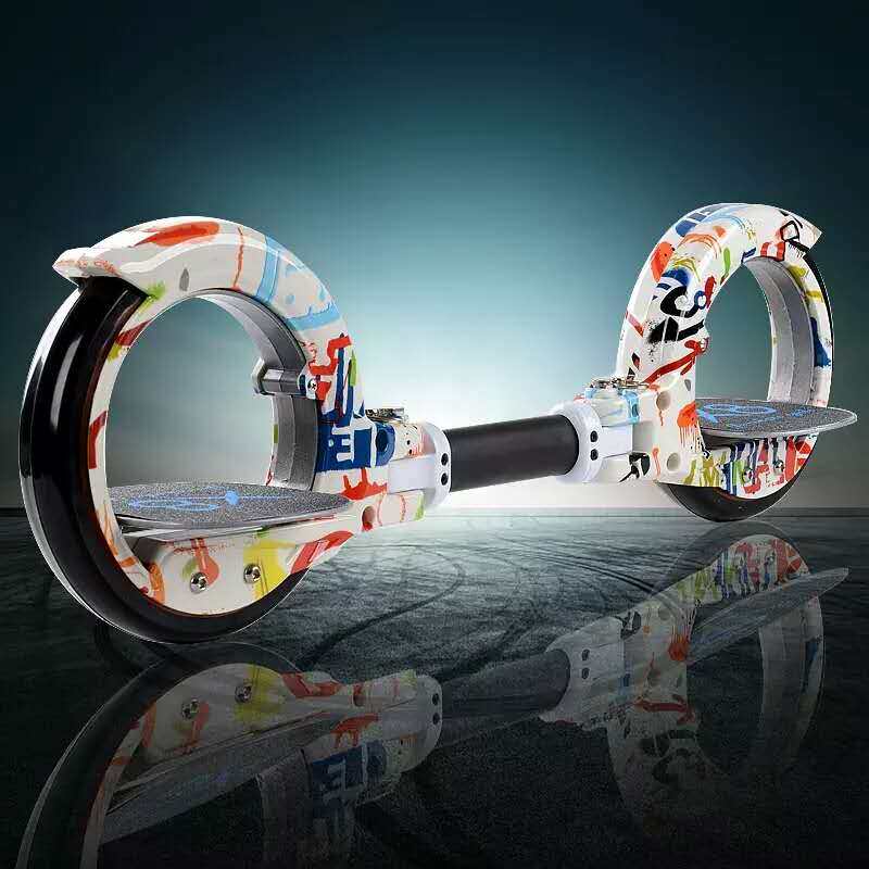 超级新品 轨道漂移滑板铝合金踏板轨迹轮滑风火轮旋风轮双轮滑板车