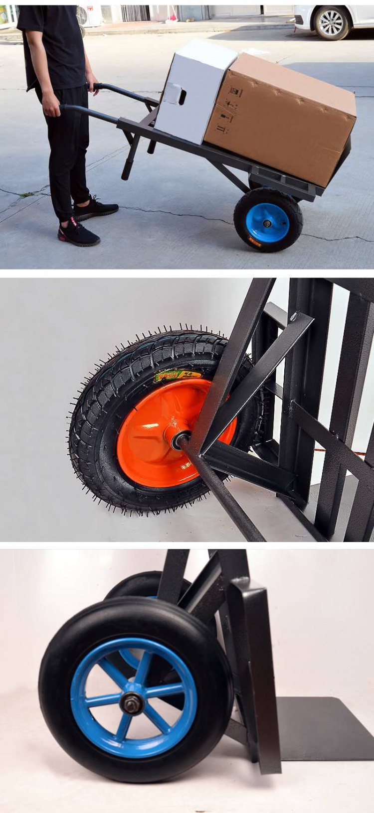 加厚老虎车两轮手推车弹痕货车小推车拉货车拖车手拉车载重王搬运135