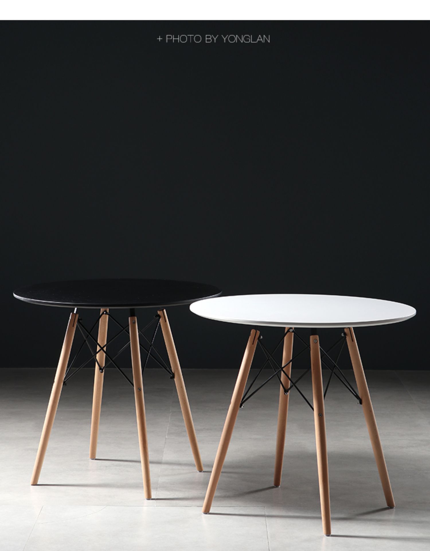 寻木匠伊姆斯桌子北欧桌椅组合西餐桌现代简约圆形餐桌洽谈圆桌白色