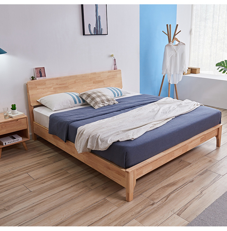 掌上明珠实木床 掌上明珠北欧板式床双人床现代简约1.5m1.