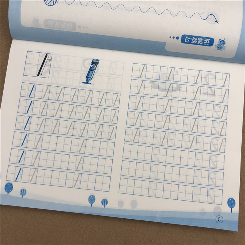 全3冊63個漢語拼音0100純數字26個英文字母英單詞語鉛筆描紅本練字寫