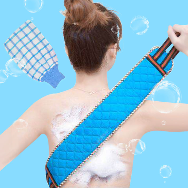 意可可搓澡巾拉背条成人双面加厚强力搓澡搓泥长条洗澡巾浴花沐浴球