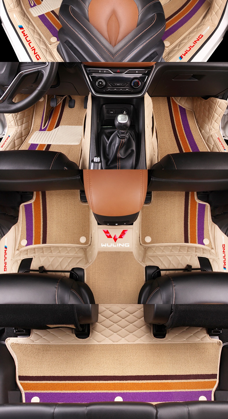 专用新款五菱宏光s/s1/s3脚垫7座宏光plus全包围汽车老款七坐全车专车