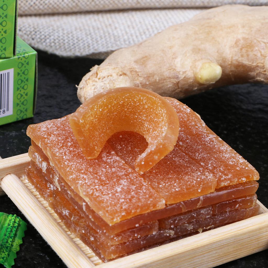 客家特产丰顺特产黄金可口姜糖姜汁软糖甜辣原味红糖加辣红枣250克绿