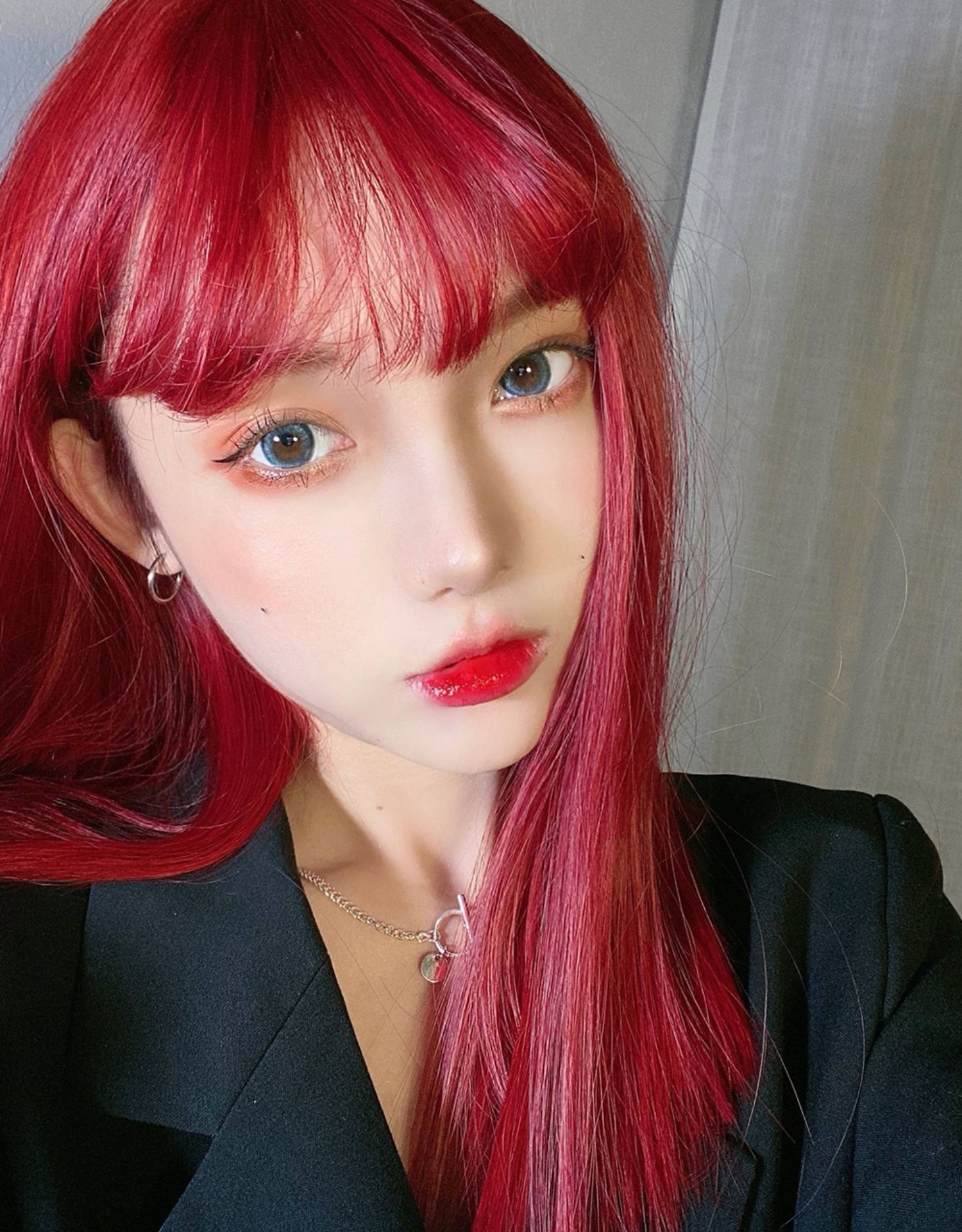 超a漫画刘海假发女长发网红齐肩锁骨发修脸中长直发自然全头套式 你