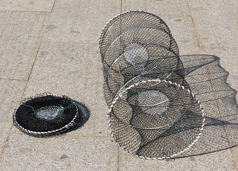 螃蟹笼捕鱼笼乌龟笼甲鱼笼虾笼渔网鳖笼弹簧网龟笼虾笼钢丝笼1件2孔