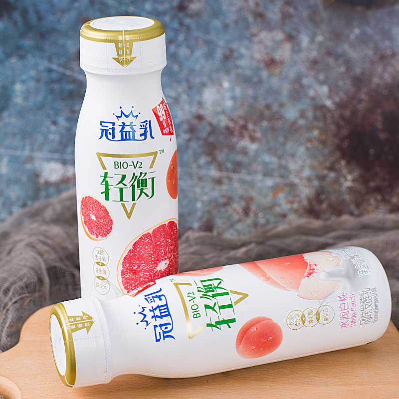 蒙牛冠益乳酸奶210g10瓶装西柚白桃风味发酵乳学生儿童早餐轻衡酸牛奶