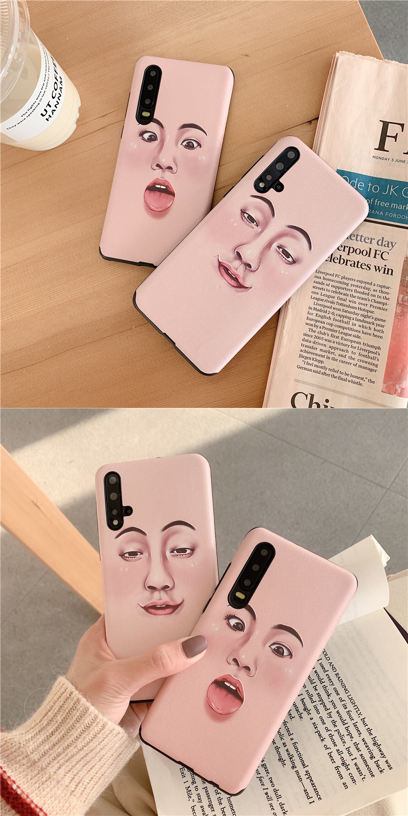 ins人脸自拍表情华为p30手机壳nova5pro荣耀20s/20pro/9x/10浮nova4/3