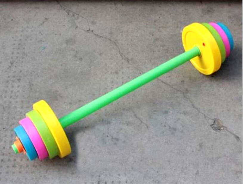 因乐思(yinlesi)可加沙子塑料举重器 儿童玩具幼儿园哑铃 杠铃 感统