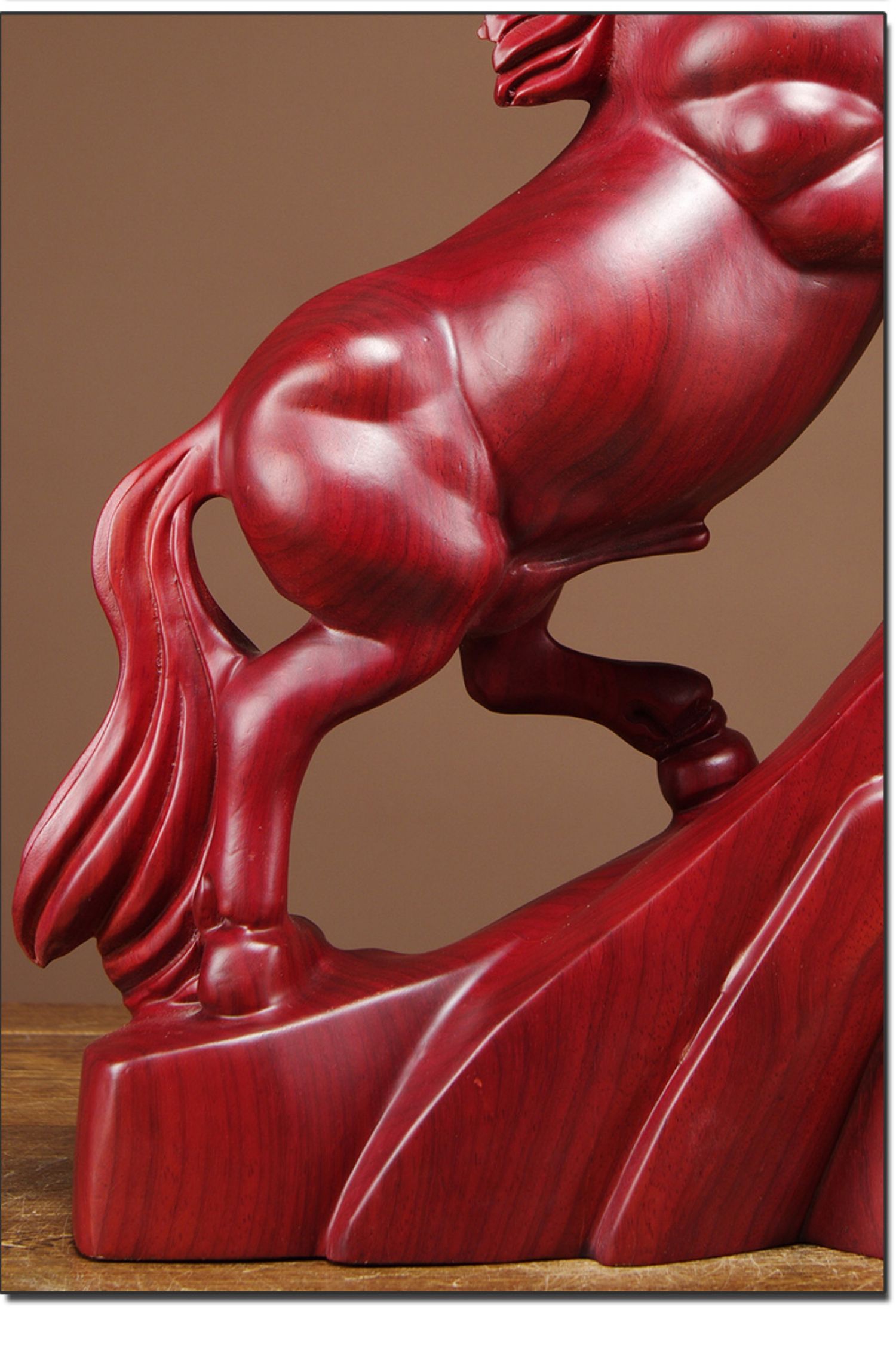 红花梨木雕马摆件实木雕刻工艺品红木马摆件木马摆件家居开业礼品