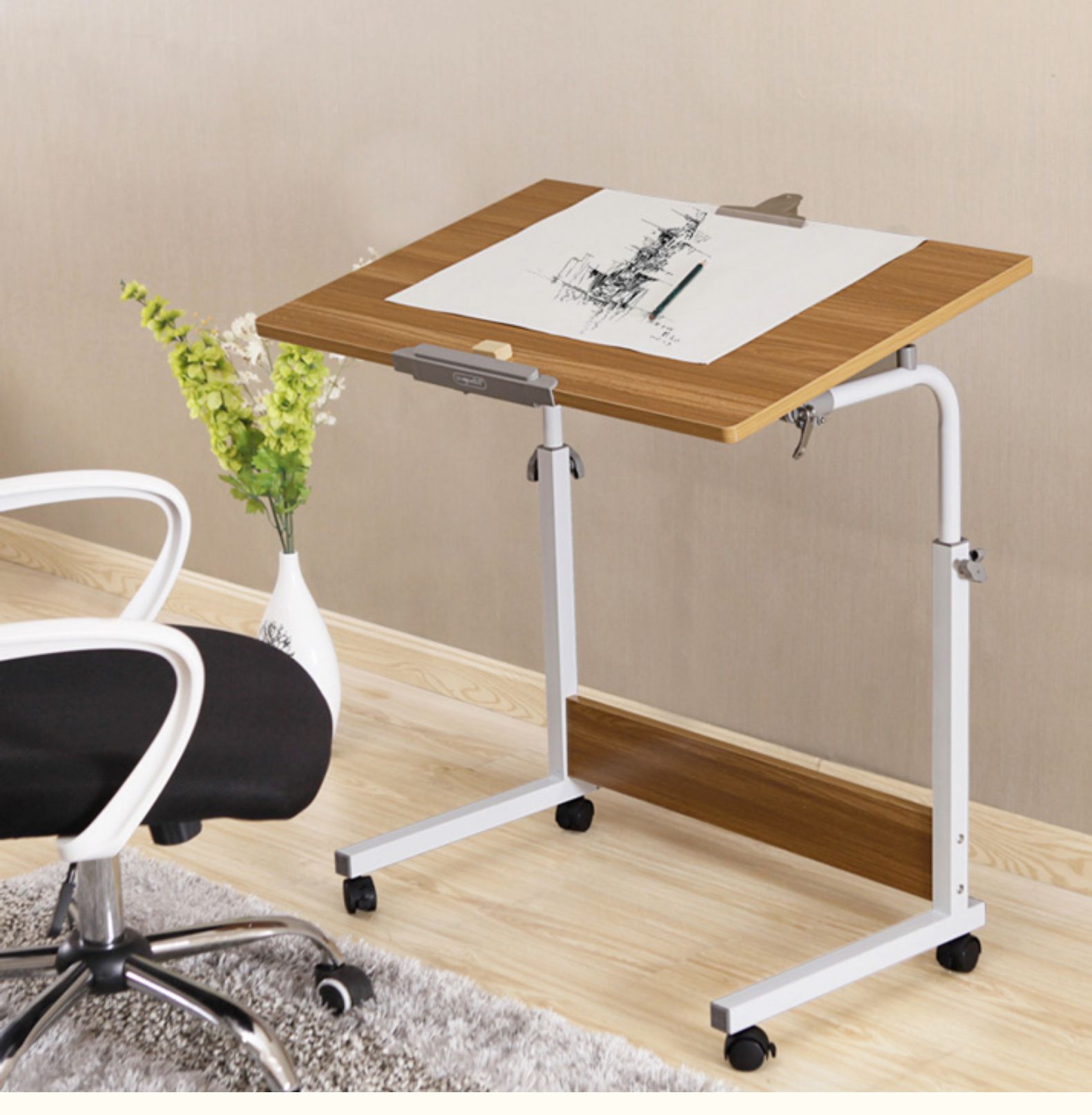 电脑桌家用可移动床边桌简易折叠书桌简约升降写字学习小桌子