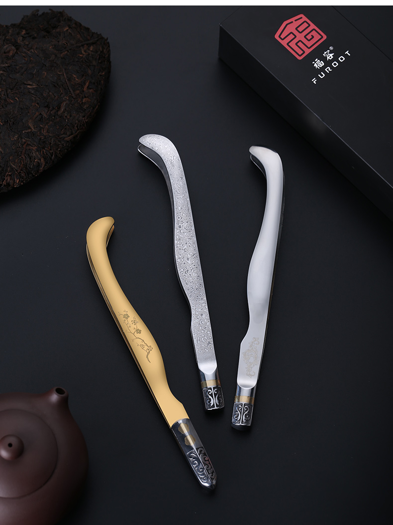 纯铜茶镊子防滑旅行茶具夹子功夫茶具茶道配件不锈钢子 国泰家和 【6