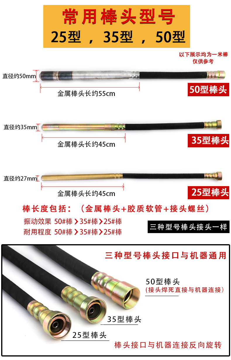 打混泥土震动棒瑾轩小型手提式混凝土震动棒混泥土振动器水泥振捣棒