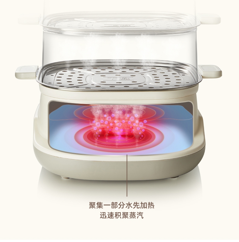 小熊bear电蒸锅多功能家用小型双层蒸汽锅早餐机蒸菜大容量电蒸笼