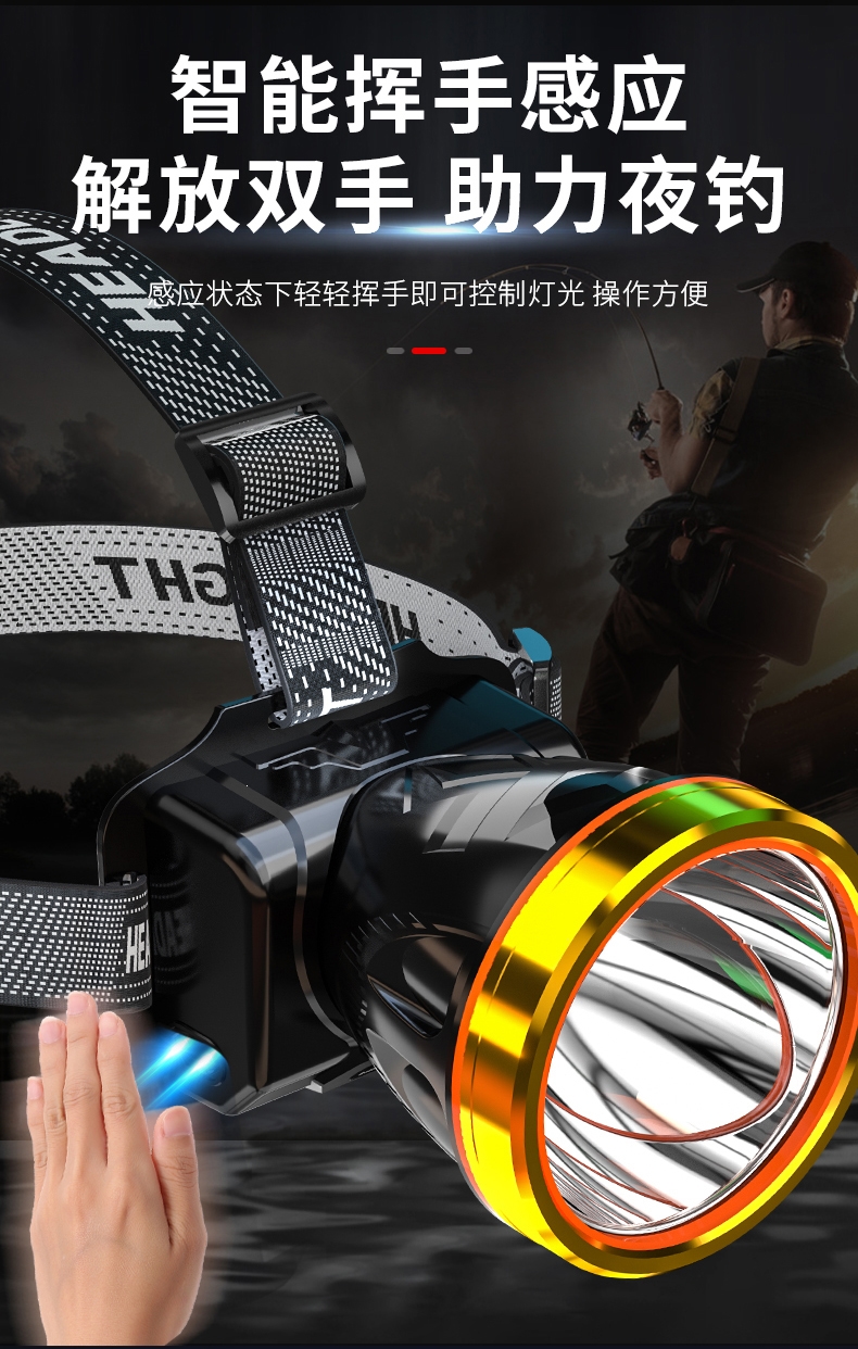 闪电客户外照明/仪表 头戴式头灯强光充电超亮18650锂电池钓鱼专用