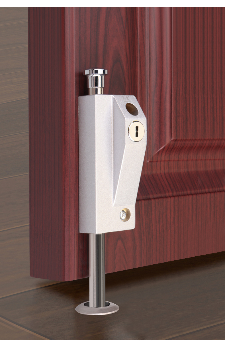 敬平销 旋转门锁有框玻璃门锁铝合金双门插销锁落地插锁防盗锁 敬平