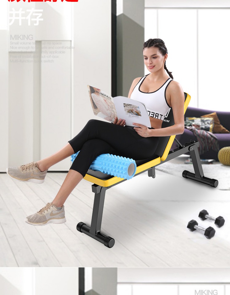 哑铃凳家用多功能健身躺椅折叠平板凳专业杠铃卧推凳可调飞鸟椅子