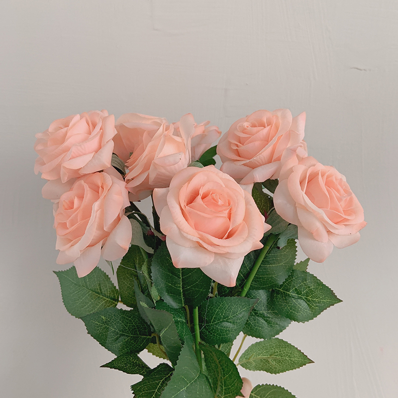 三维工匠粉色玫瑰 ins博主同款韩风少女心卧室装饰摆拍仿真花逼真假花