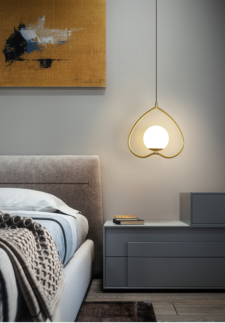 床头小吊灯北欧卧室灯现代创意餐厅吧台灯单头ins网红床头灯