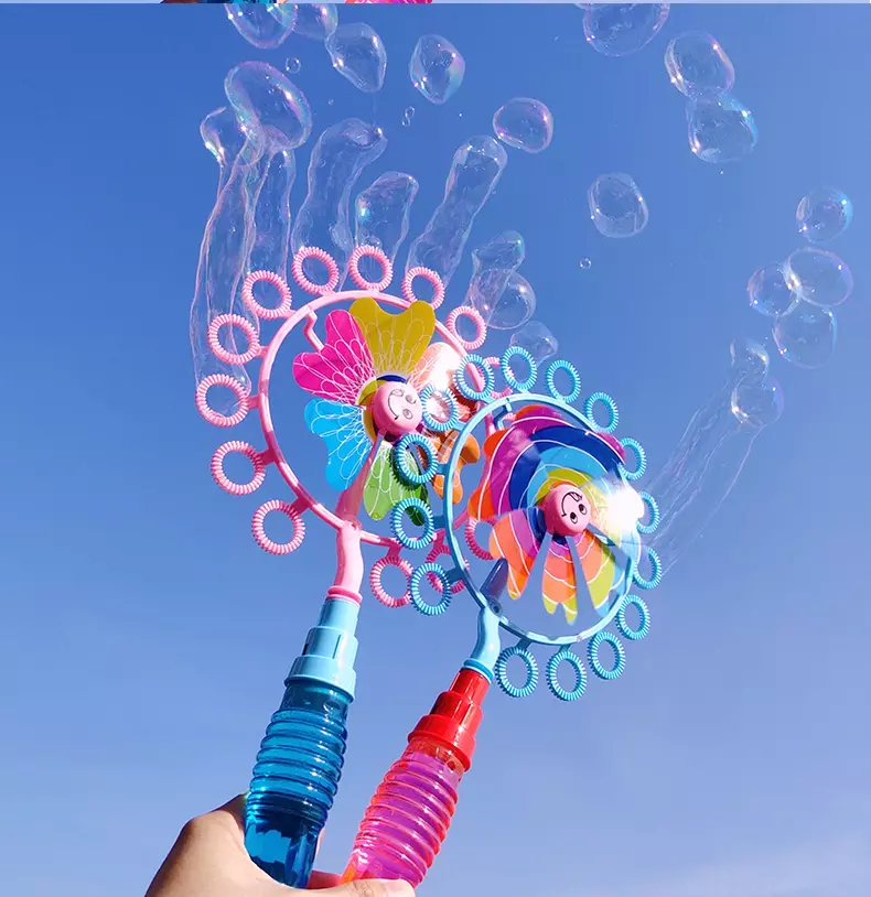 儿童户外大风车吹泡泡棒玩具小男女孩抖音网红同款机泡泡水浓缩液