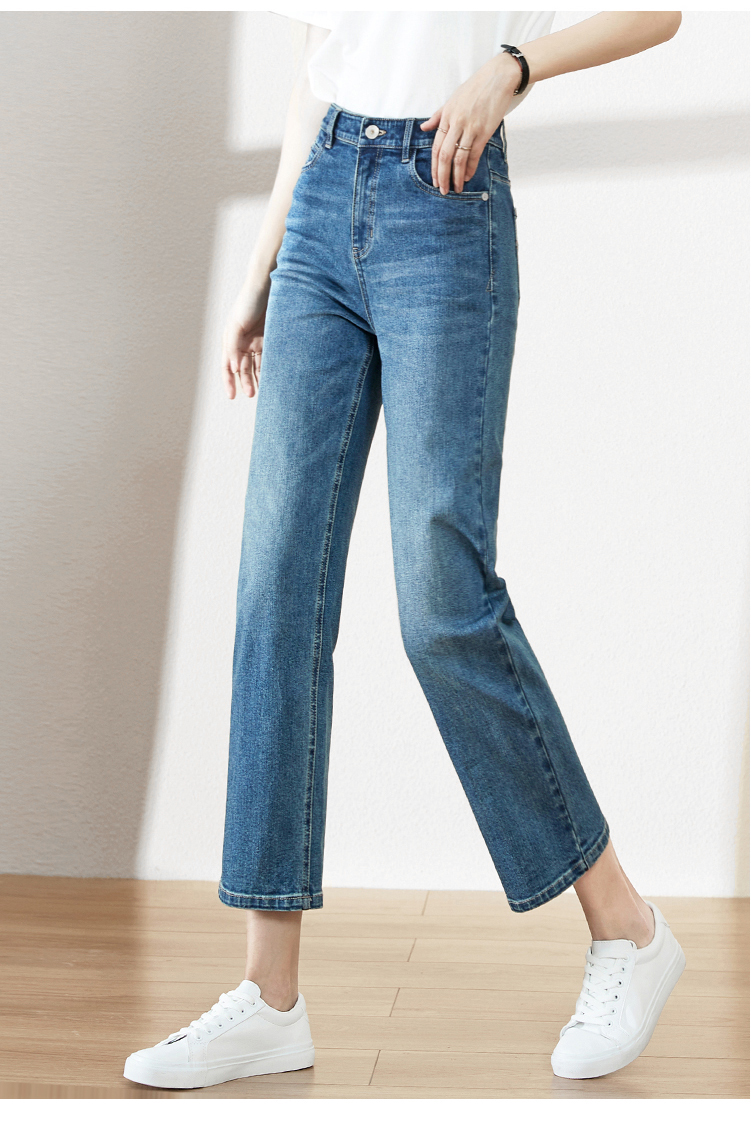 逸阳春装2020款牛仔裤女直筒宽松女士九分老爹裤子女显瘦百搭3581