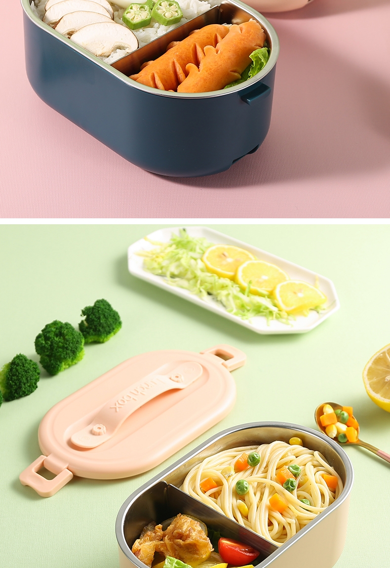 电热饭盒可插电免注水加热妖怪保温上班族带饭自热便当盒便携热饭粉色