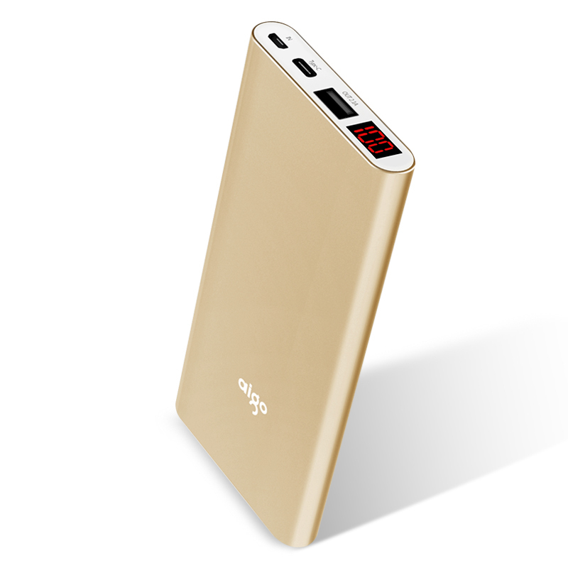 爱国者aigo10000毫安n1充电宝轻薄小巧移动电源聚合物电芯typec双输入