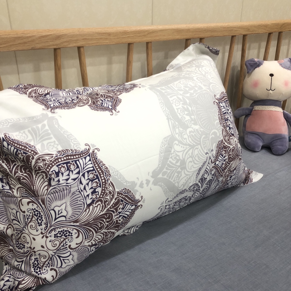 特惠 竹纤维粗布 夏凉枕套一对 夏季舒爽透气 吸汗 48×74 19纱线偏粗