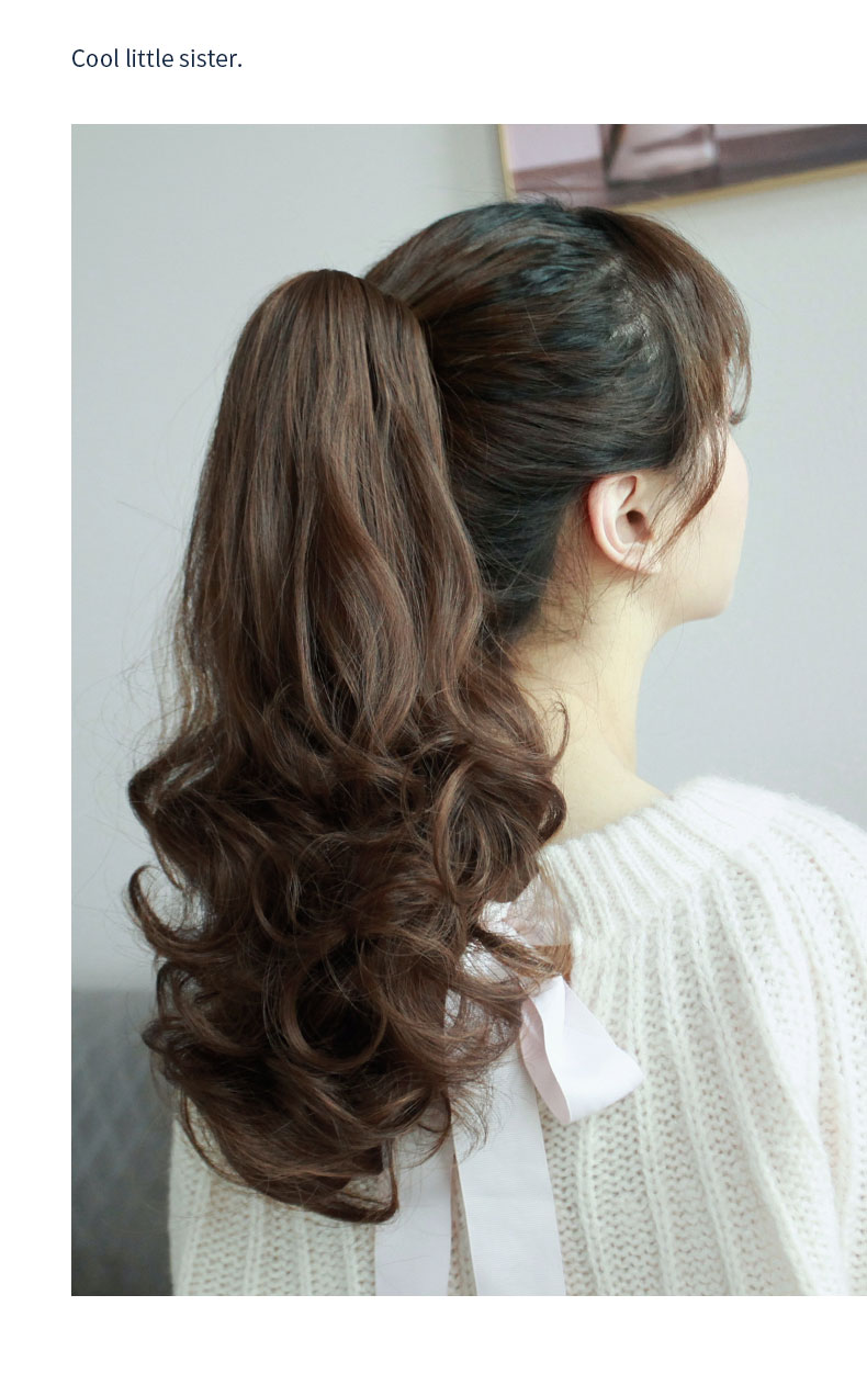 假马尾卷发浪卷发尾长卷发自然逼真抓夹式假发女高马尾辫子 你那么美