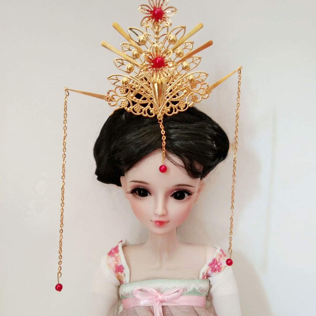《60厘米娃娃古装头饰叶罗丽bjd娃娃头饰3分娃娃古装首饰凤冠发簪
